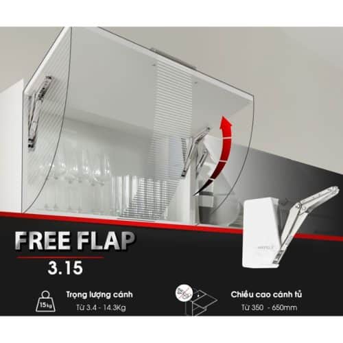 Ảnh thực tế bộ tay nâng FREE FLAP 3.15 Hafele 493.05.861 nắp xám