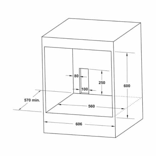 Kích thước lò nướng âm tủ Hafele HO-4K70A 538.61.451