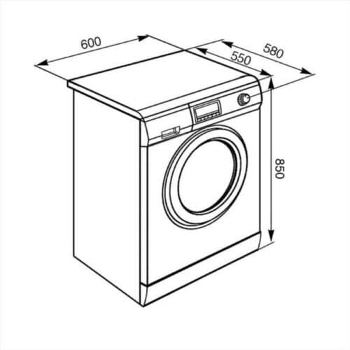 Kích thước máy giặt độc lập Hafele LSE147 536.94.557