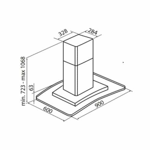 Kích thước Máy hút mùi Hafele 539.82.603