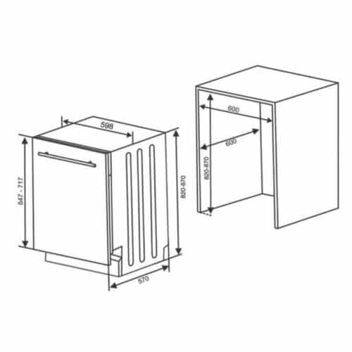 Kích thước máy rửa bát Hafele HDW-FI60A 533.23.260