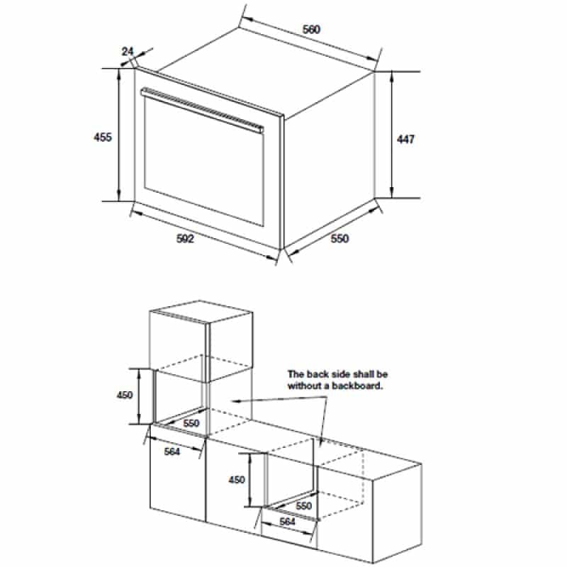 Kích thước tủ rượu âm Hafele HW-B24A 538.11.800 Kích thước tủ rượu âm Hafele HW-B24A 538.11.800