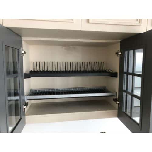 Lắp đặt giá để chén Hafele 544.01.329 đen, 864x263mm