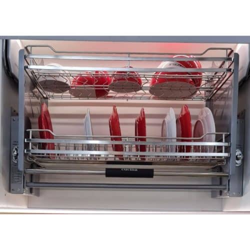 Ảnh thực tế rổ chén đĩa di động lướt tròn LENTO Cucina 504.76.207 mạ chrome