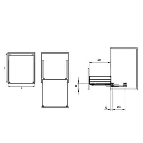 Kích thước bộ rổ xoong nồi CAPPELLA Cucina 549.08.026 Inox 304