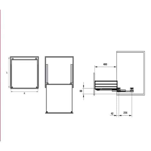 Kích thước bộ rổ xoong nồi CAPPELLA Cucina 549.08.028 Inox 304
