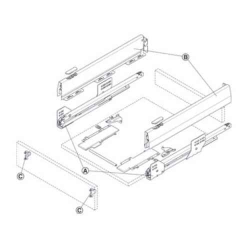 Lắp đặt Bộ ngăn kéo Hafele 513.30.315 Matrix Box P35 PTO SC 16/92/1200/500mm