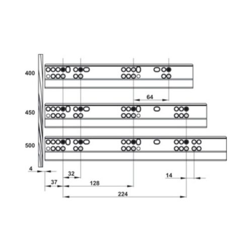 Thiết kế của Ray hộp Hafele 552.35.355 Alto S PTO xám đậm H170/500mm