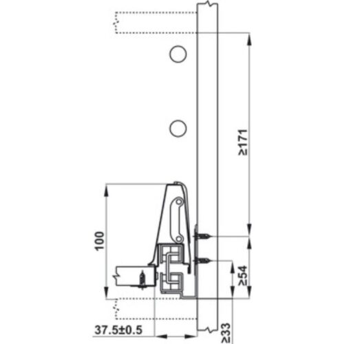 Ray hộp kính Hafele 552.03.095 Alto giảm chấn màu xám H84xD500mm (1)