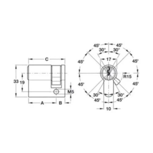 Ruột khóa 1 đầu Hafele 916.96.109, 40 mm Đồng thau(1)