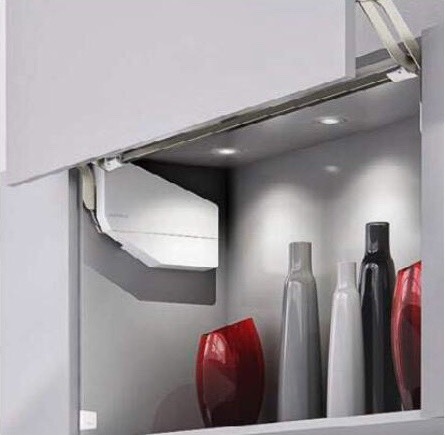 Bộ tay nâng free up E Häfele 372.29.712 nắp xám