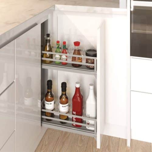 Ảnh thực tế bộ rổ gia vị Hafele Omero 549.20.890 150mm (trái)