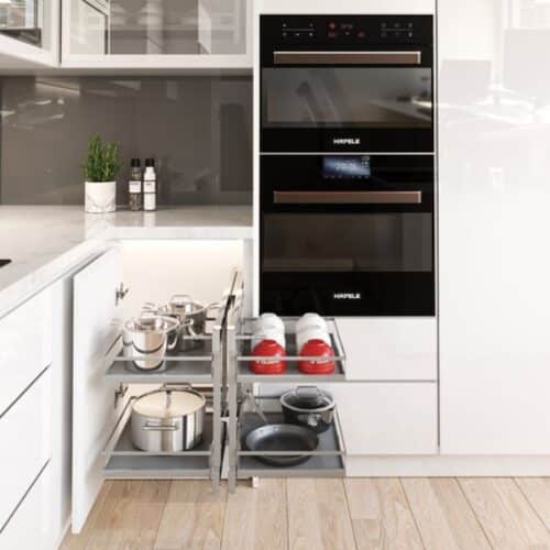 Ảnh thực tế bộ rổ góc Hafele Olla 595.50.804 900mm