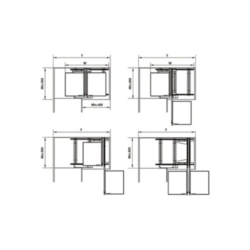Bộ rổ góc Hafele Olla 595.50.804 900mm