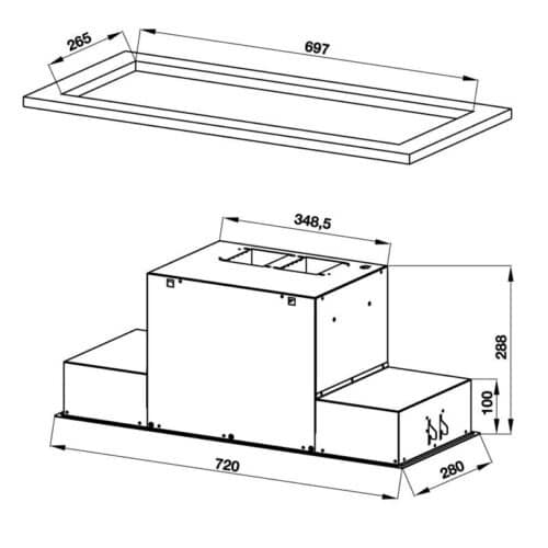Thiết kế của Máy hút mùi âm tủ Hafele HH-BI72
