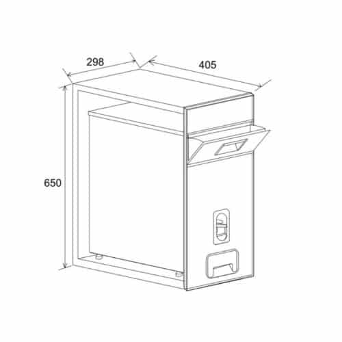 Thùng gạo mặt gương đen Hafele 549.32.991