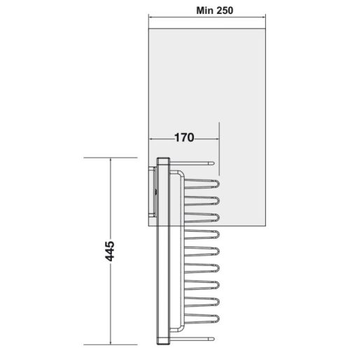 Kích thước móc treo dây nít và cà vạt 250mm Hafele 807.96.110