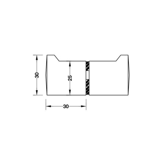Kích thước tay nắm cho cửa kính màu đen Hafele 981.71.163