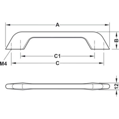 Kích thước tay nắm tủ 340mm H1510 Hafele 106.61.217