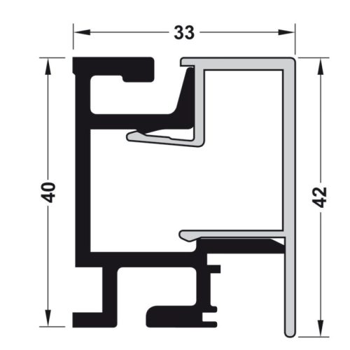 Kích thước thanh nhôm gắn tường dài 1200mm Hafele 521.00.012