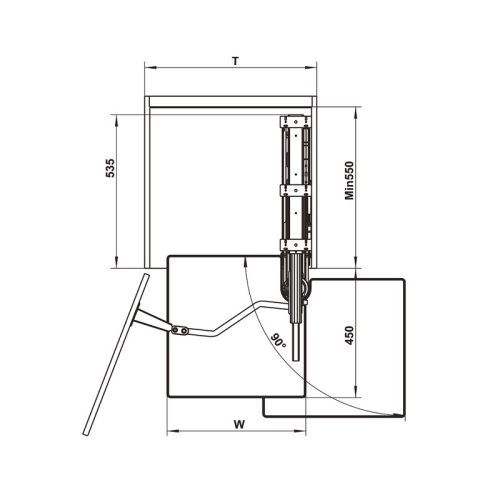 Kích thước Tủ đồ khô Hafele Kosmo Kara Vario 595.82.815