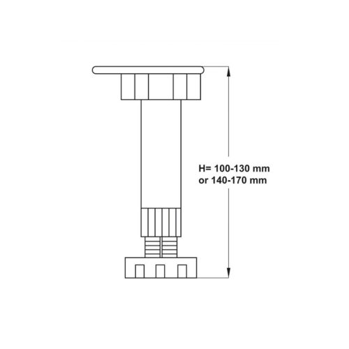 Thiết kế của chân tủ cho ván gỗ H100-130 Hafele 637.15.012