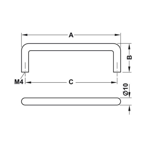 Thiết kế của tay nắm tủ inox 138mm Hafele 155.01.232