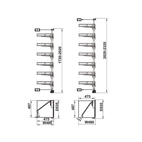 Thông số Tủ đồ khô Hafele Kosmo Kara Vario 595.82.815